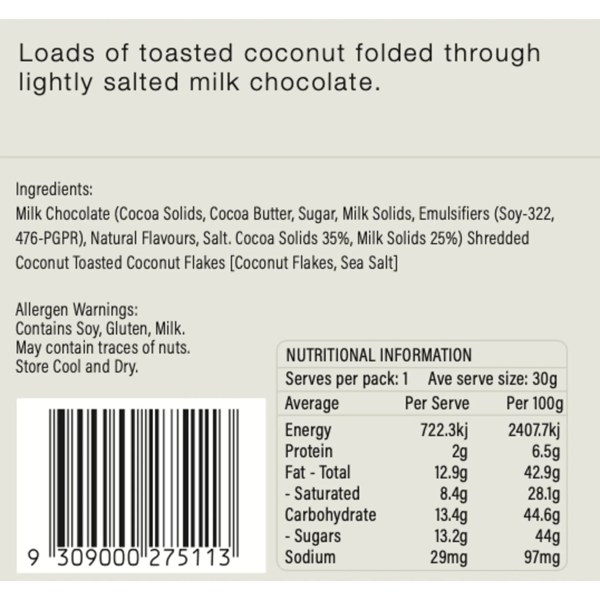 Offgrid Milk Chocolate - Toasted Coconut